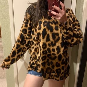 Cheetah print oversized hoodie